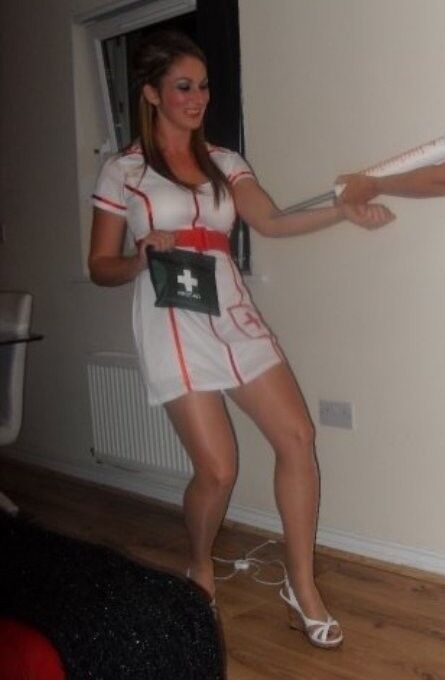 Free porn pics of Me Crossdressing in Sexy Nurse Uniform and Strappy Slingback San 4 of 5 pics