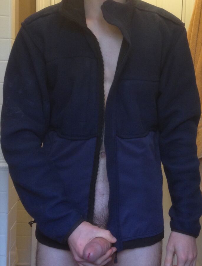 Free porn pics of Jerking off in north face fleece 7 of 13 pics