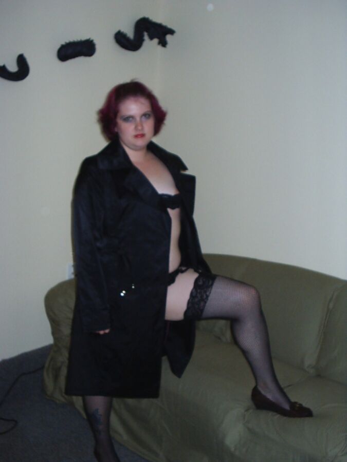 Free porn pics of Slut Crystal in Her Trenchcoat and Stockings 7 of 20 pics
