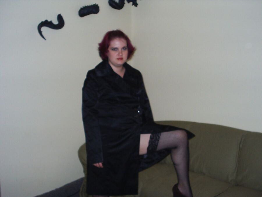 Free porn pics of Slut Crystal in Her Trenchcoat and Stockings 5 of 20 pics