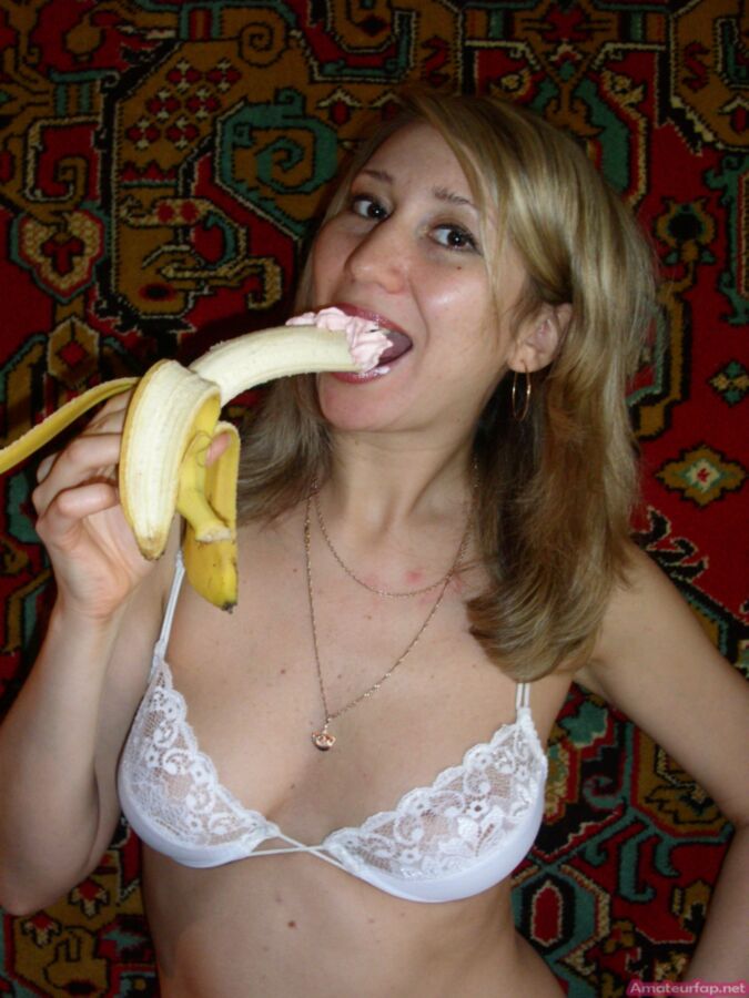 Free porn pics of Blonde Girlfriend Loves Eating Bananas 5 of 40 pics