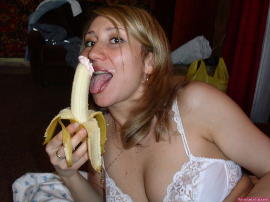Free porn pics of Blonde Girlfriend Loves Eating Bananas 20 of 40 pics