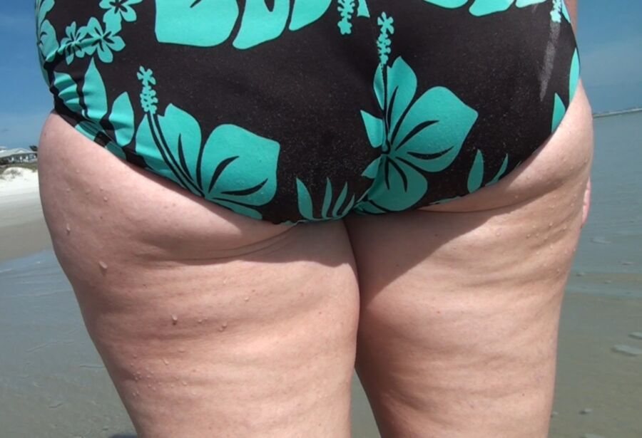Free porn pics of More of my phat-assed wife walking on the beach 20 of 20 pics