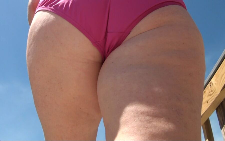 Free porn pics of More of my phat-assed wife walking on the beach 5 of 20 pics