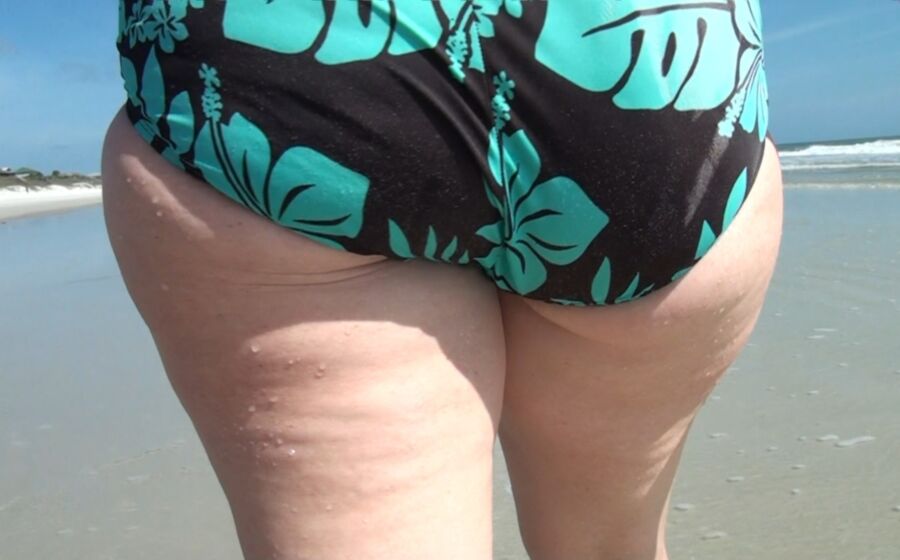 Free porn pics of More of my phat-assed wife walking on the beach 10 of 20 pics