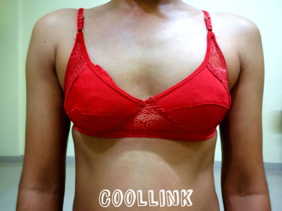 Free porn pics of Red Cotton Bra & Panty Set 1 of 22 pics