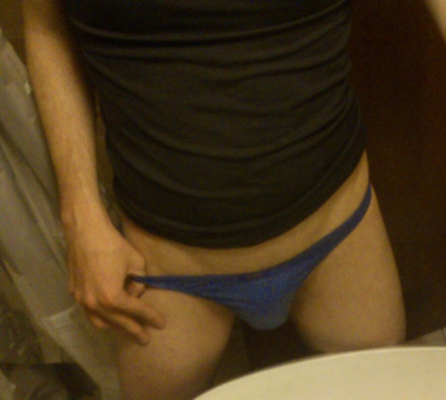Free porn pics of Wearing a blue thong 2 of 8 pics