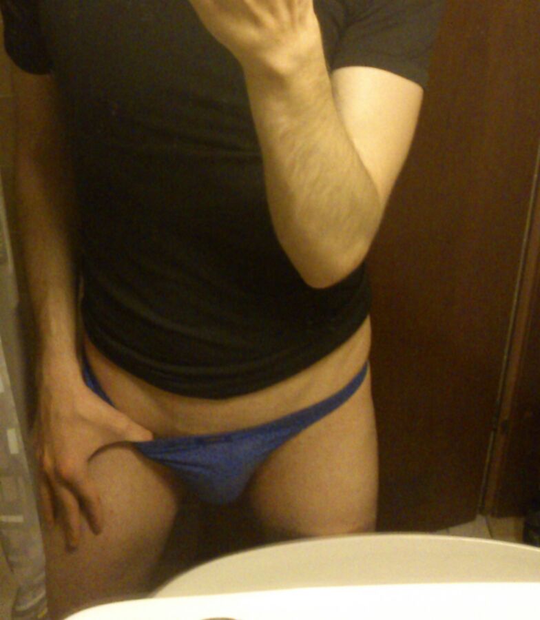 Free porn pics of Wearing a blue thong 3 of 8 pics