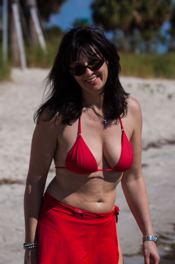Free porn pics of Busty Bikini Milf on the beach NN 3 of 7 pics