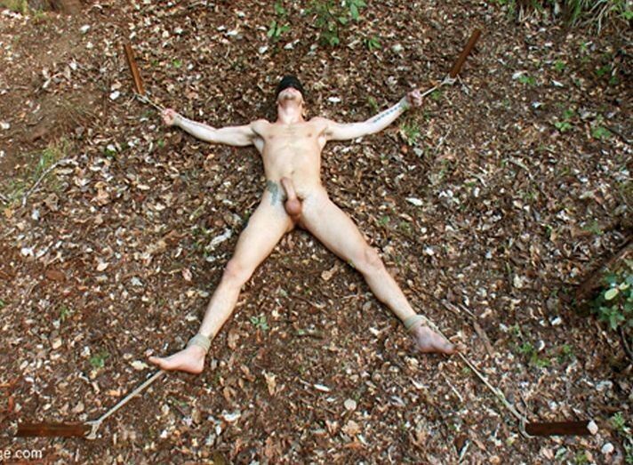 Free porn pics of Tied Nude and Spreadwide Outside 11 of 15 pics