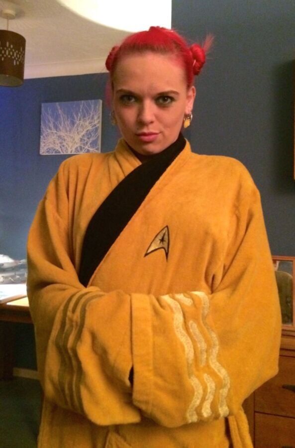 Free porn pics of Sexy Girlfriend Poses In Star Trek Robe 1 of 21 pics