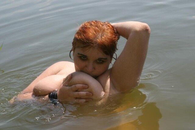 Free porn pics of RedHead Chubby in the lake 15 of 37 pics