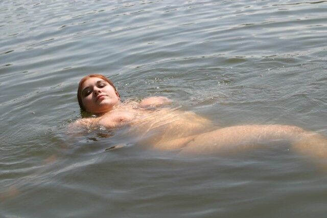 Free porn pics of RedHead Chubby in the lake 13 of 37 pics