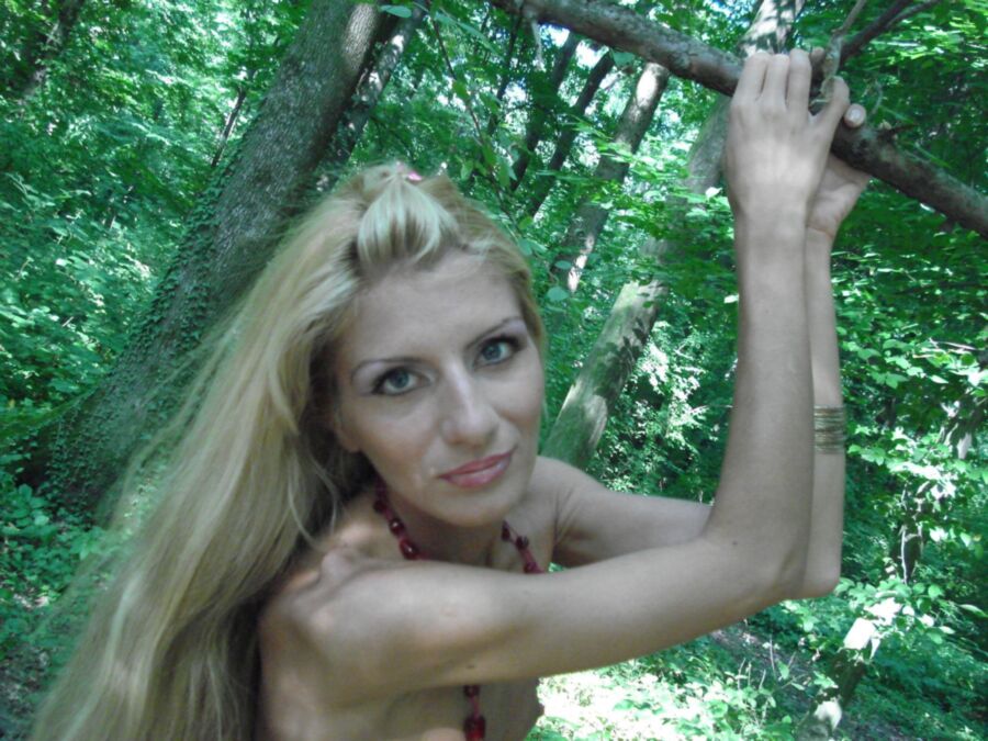 Free porn pics of Sexy blonde amateur posing in nature 17 of 60 pics