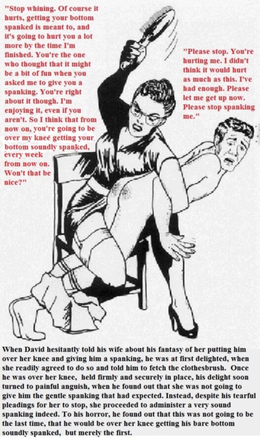 Free porn pics of Captioned femdom spanking art 2 of 10 pics