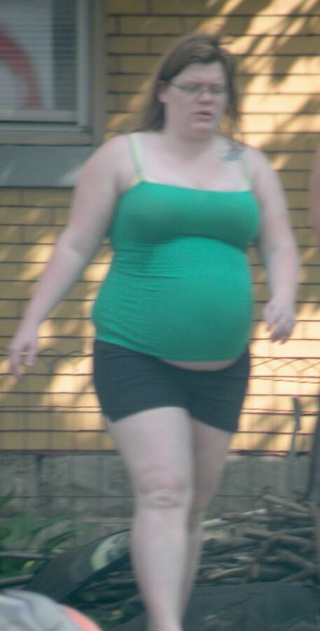 Free porn pics of HUGE Belly BBW in tight shirt and shorts THICK AND FAT 1 of 6 pics