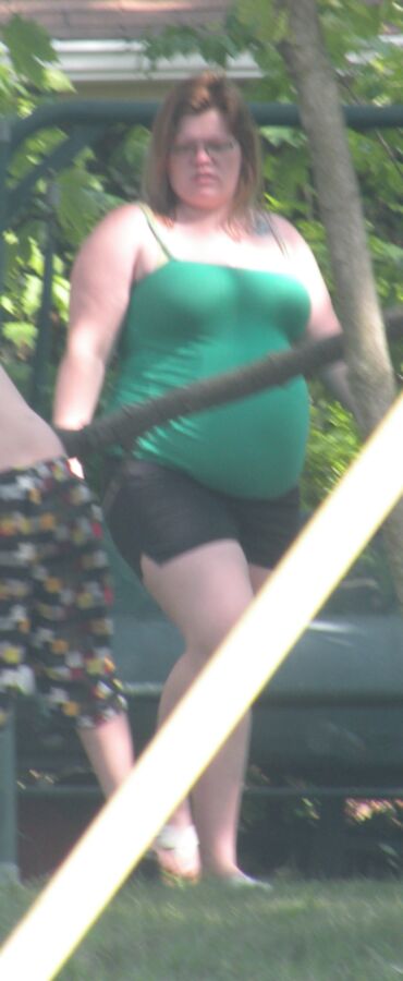 Free porn pics of HUGE Belly BBW in tight shirt and shorts THICK AND FAT 4 of 6 pics