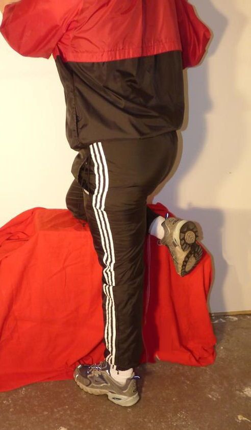 Home Porn Adidas Shiny Nylon Tracksuit And Satin Nylon Shorts