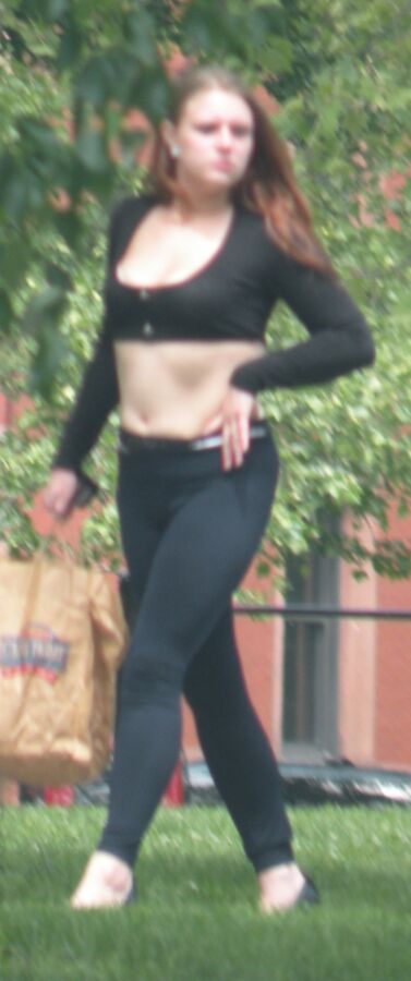 Free porn pics of Skinny but Chubby Street Lady BARE BELLY Cute  8 of 11 pics