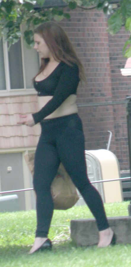 Free porn pics of Skinny but Chubby Street Lady BARE BELLY Cute  4 of 11 pics