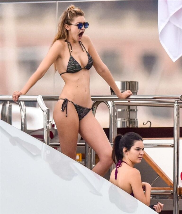 Free porn pics of KENDALL JENNER & GIGI HADID IN THONG BIKINIS ON A YACHT 7 of 12 pics