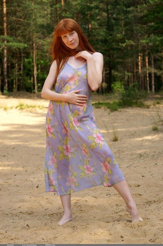 Free porn pics of Gorgeous redhead in nature 3 of 63 pics