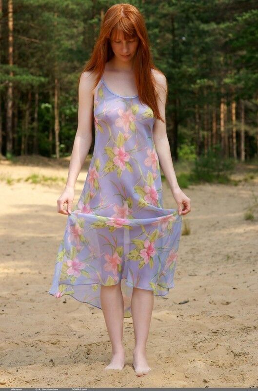 Free porn pics of Gorgeous redhead in nature 6 of 63 pics