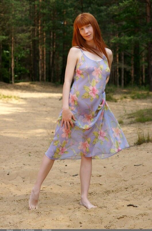 Free porn pics of Gorgeous redhead in nature 2 of 63 pics
