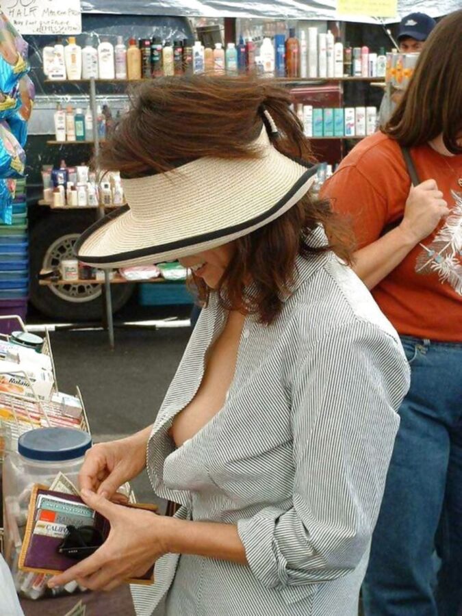 Free porn pics of Braless in public. 11 of 20 pics
