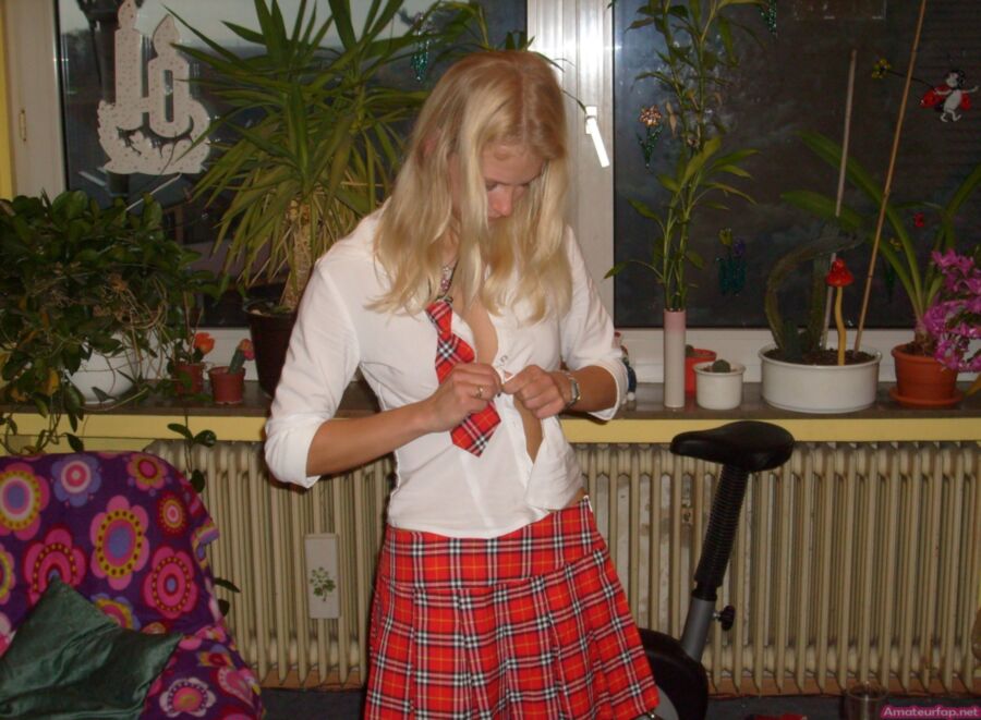 Free porn pics of Cute Teen Blonde  In Schoolgirl Uniform 16 of 30 pics