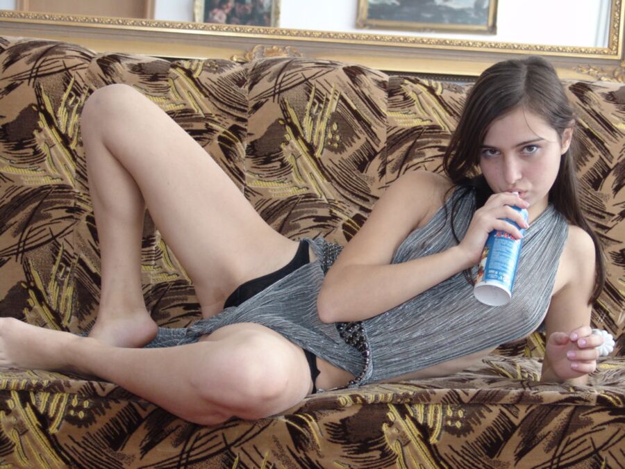 Free porn pics of Young teen girl with a can if cream 13 of 94 pics
