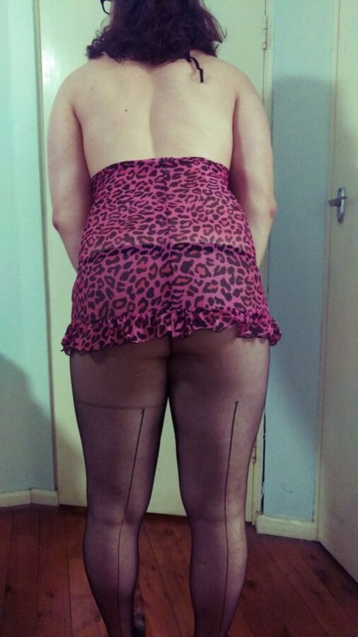 Free porn pics of Me - Crossdresser bitch in stockings and pink dress submitting 4 of 24 pics