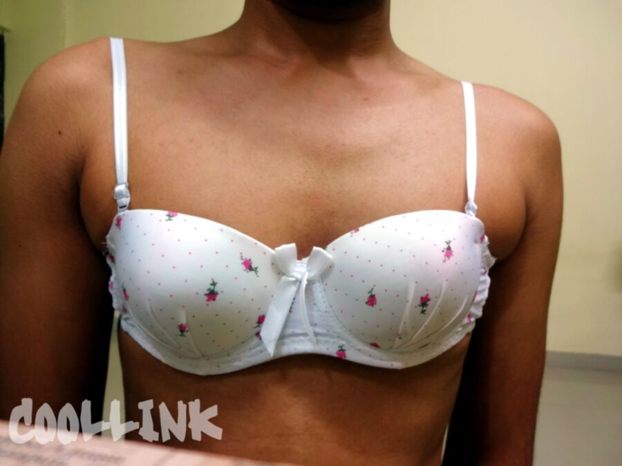 Free porn pics of White Underwire Floral Bra with matching Panty 7 of 30 pics