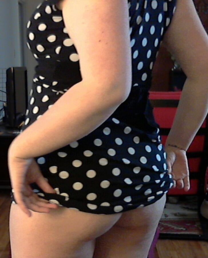 Free porn pics of Curvy amateur in polka dots, heels and lingerie 2 of 40 pics