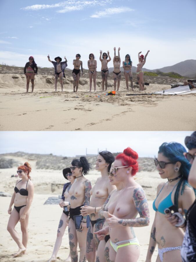 Free porn pics of Tattoo Girls SG beach shoot 9 of 18 pics