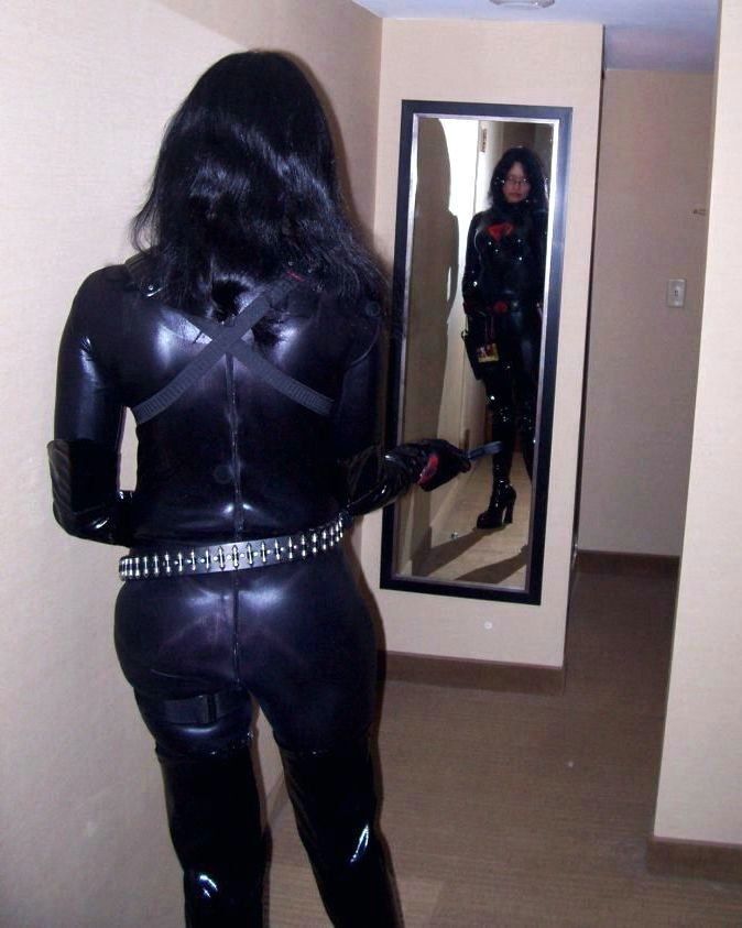 Free porn pics of Ready to Worship Cock in my Shiny Black Catsuit 1 of 5 pics